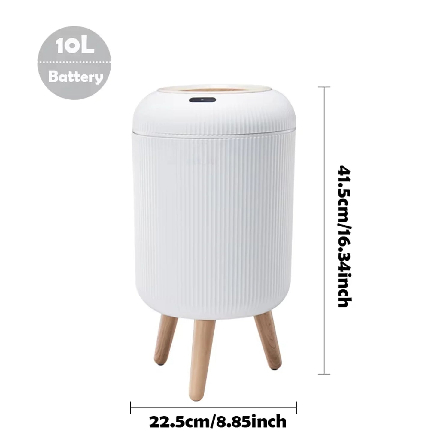 Smart Sensor Trash Can with Wooden Base