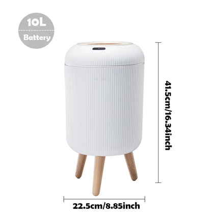 Smart Sensor Trash Can with Wooden Base
