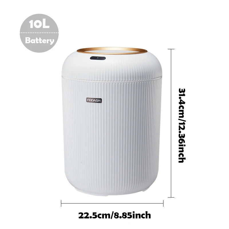 Smart Sensor Trash Can with Wooden Base