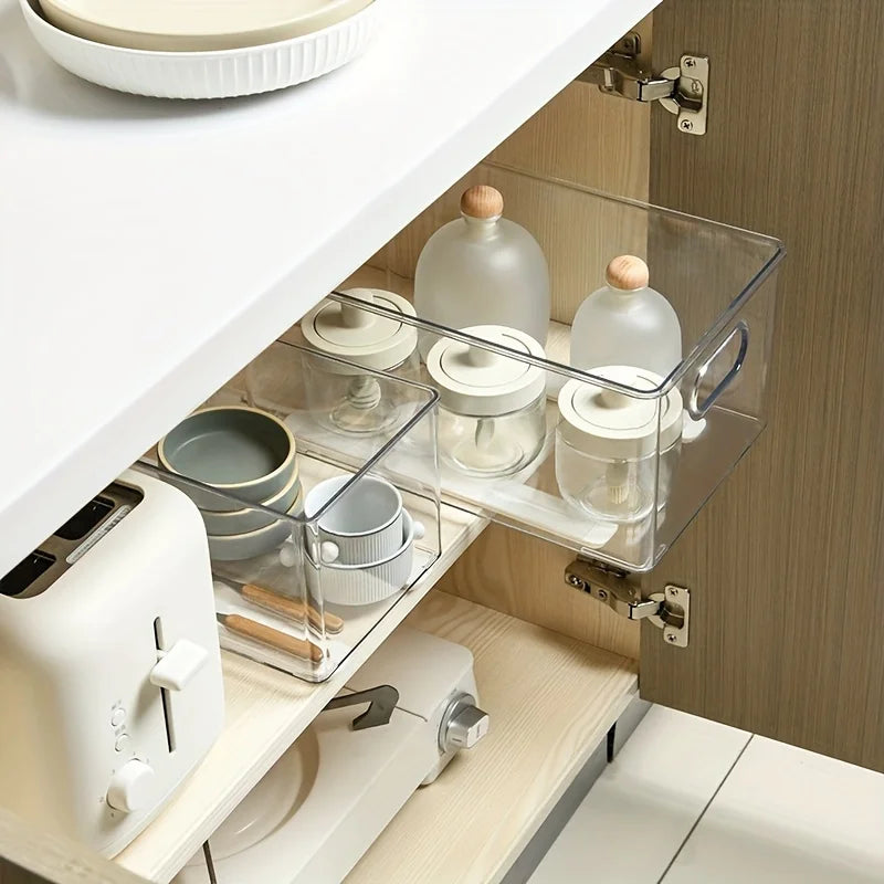 2pcs Self Adhesive Slide Rails, Storage Box Rails, Upgrade Your Drawers With Telescopic Rail Accessories - DIY Drawer Rails