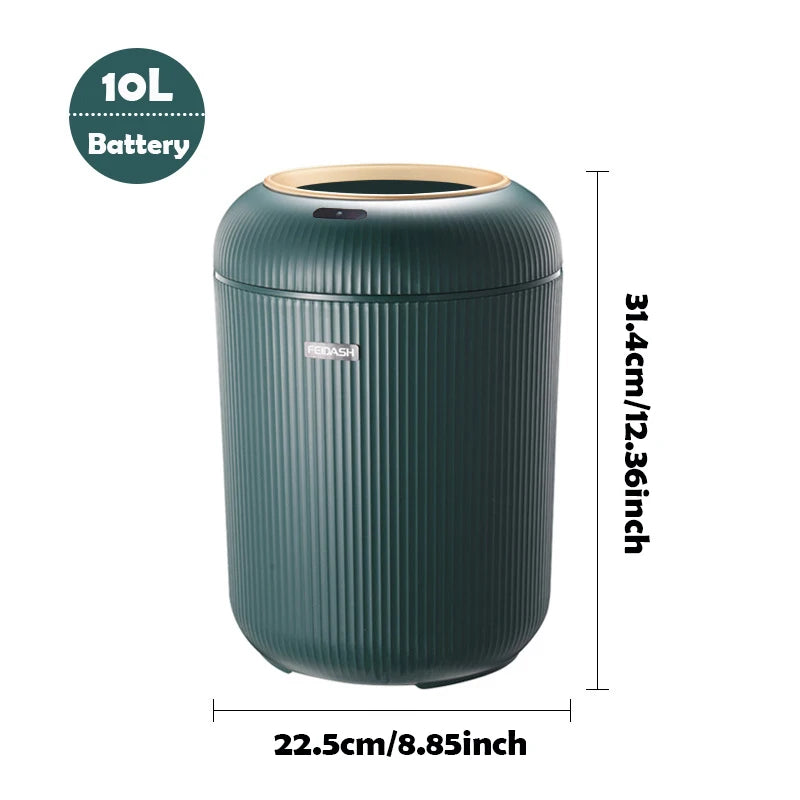 Smart Sensor Trash Can with Wooden Base