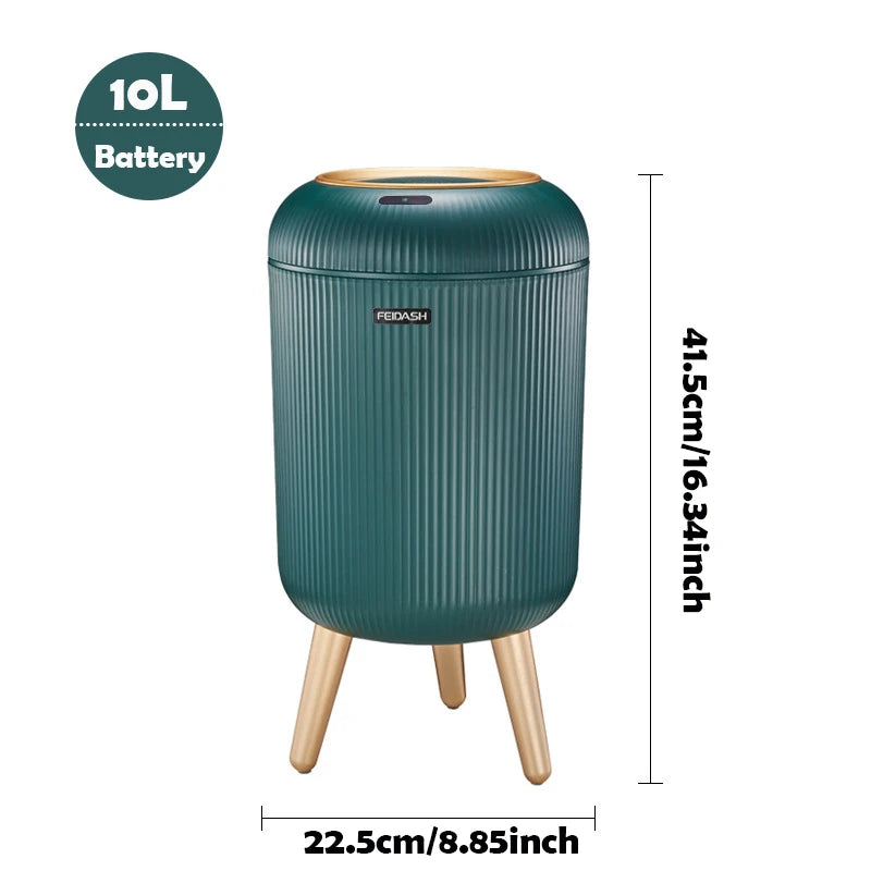 Smart Sensor Trash Can with Wooden Base